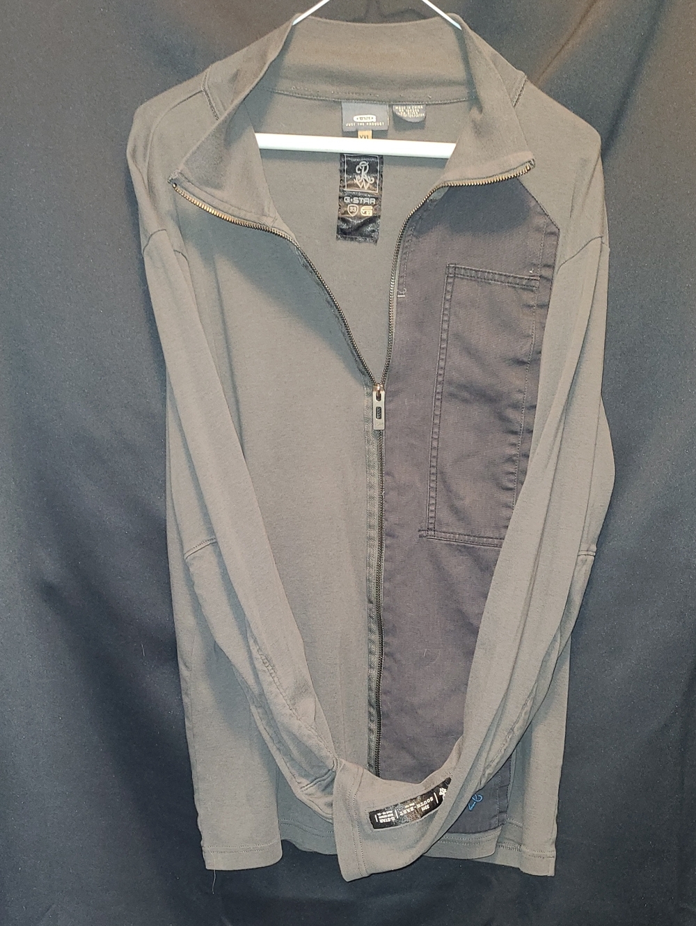 G-Star Men’s Gray Zip-Front Jacket SIZE XXL